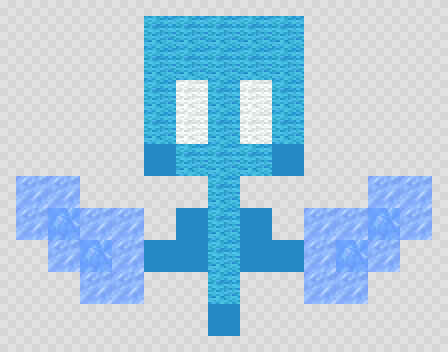 Allay Minecraft pixel art, 13 by 10 blocks
