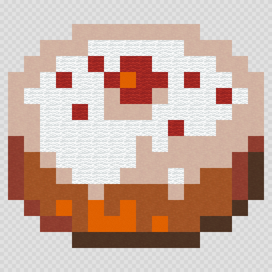 Cake Minecraft pixel art, 16 by 16 blocks