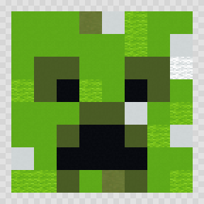 Creeper face Minecraft pixel art, 8 by 8 blocks